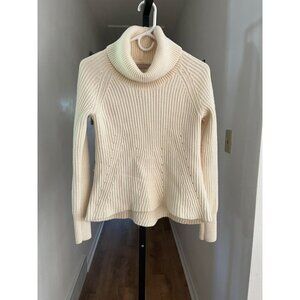 EUC Banana Republic XS Italian Yarn Cream Merino Wool & Acrylic Turtleneck Sweat